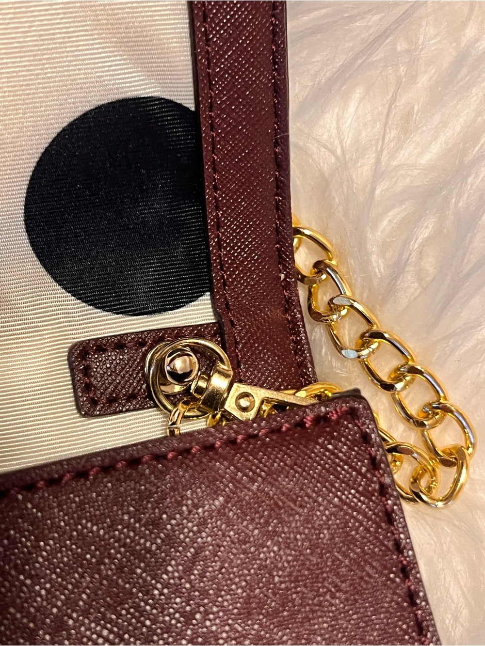 kate spade Burgundy clutch Crossbody bag chain can be  removable - Picture 12 of 13
